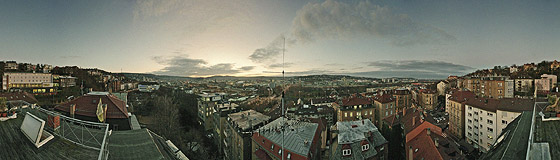 Blick auf Park und Bahnhof